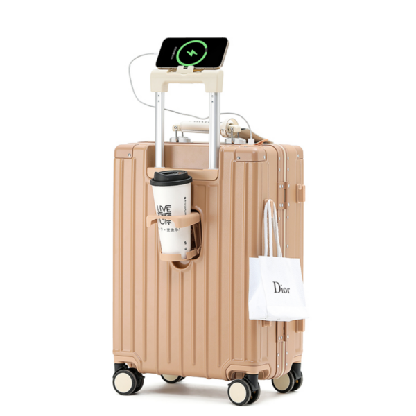 Airway Luggage Khung Nhôm PC Có Khay Để Ly - AW012 - Màu Be